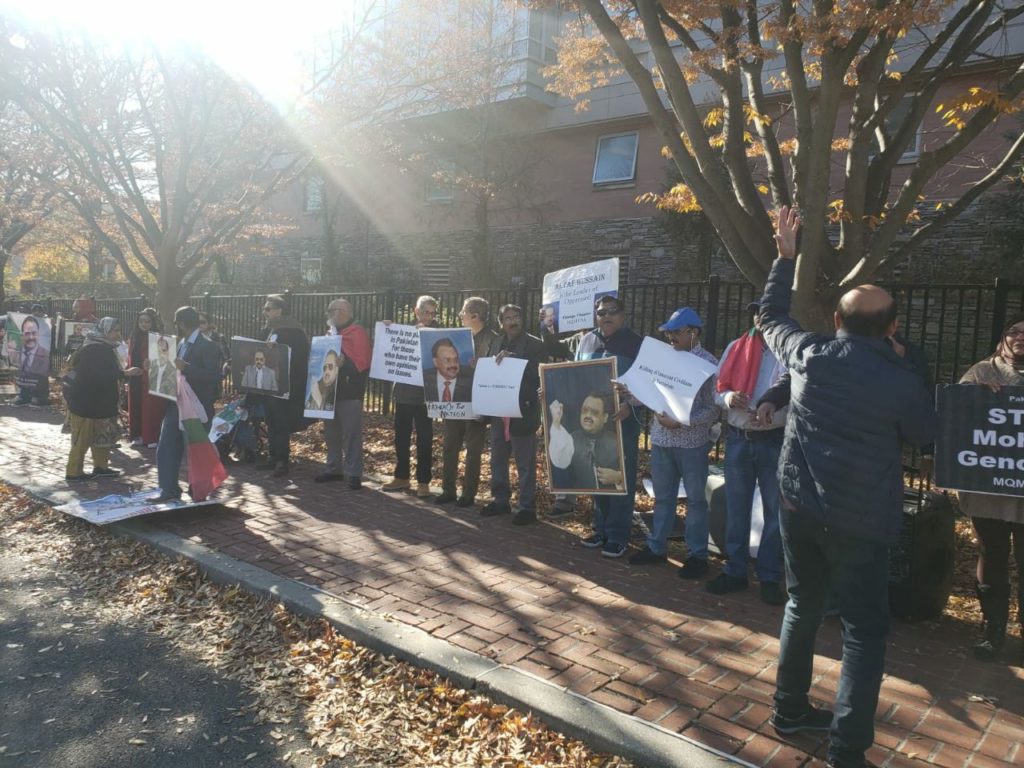 Protests in Washington DC outside Pakistan Embassy by Pakistani Ethnic groups against 26/11 Terrorist Attacks in Mumbai, India