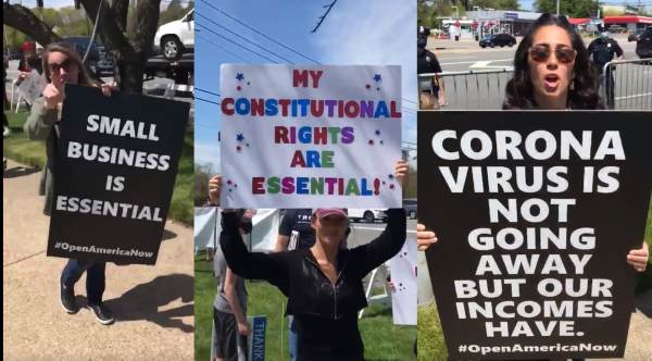 WATCH: Long Island Shut Down Protesters Chant ‘Fake News is Not Essential’ at Reporter