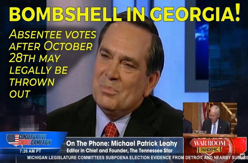  Absentee votes after October 28th may be thrown out. Expired ruling in Georgia means absentee ballots cast after October 28th may legally be invalid!