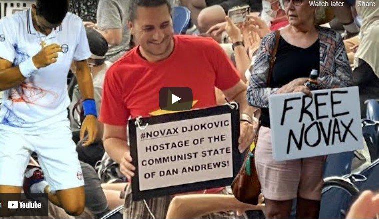 Dystopia Down Under: Australian Open Officials Are Removing Novak Djokovic Support Signs from Fans in the Arena (VIDEO)